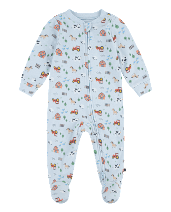 Baby Boys Huggies Farm Animal Footed Coverall