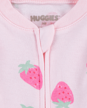Baby Girls Huggies Strawberry Footed Coverall