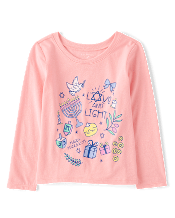 Baby And Toddler Girls Hanukkah Doodles Graphic Tee