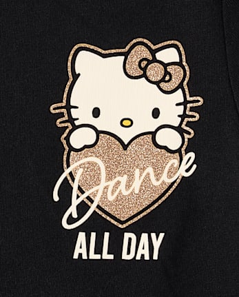 Girls Hello KittyÂ® Glitter Dance Baby Tee