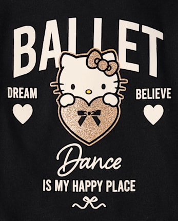 Girls Hello KittyÂ® Glitter Dance Baby Tee