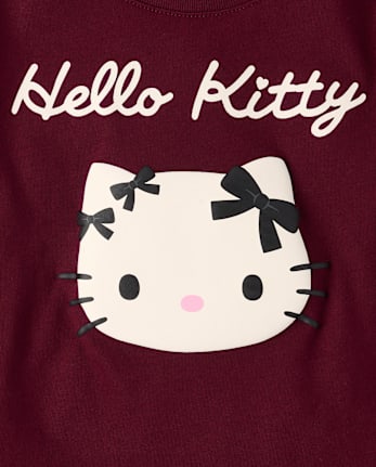Girls Hello KittyÂ® Puff Print Bows Baby Tee