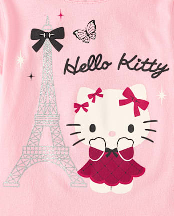 Girls Hello KittyÂ® Glitter Eiffel Tower Baby Tee