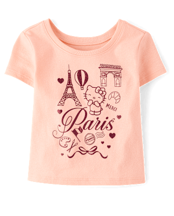 Toddler Girls Hello KittyÂ® Glitter Paris Baby Tee