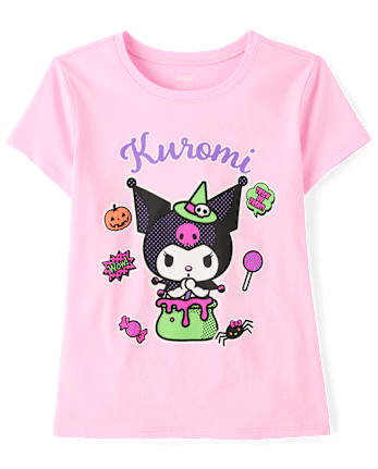 T-shirt graphique Halloween Glow Kuromi™ pour filles