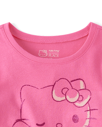 Girls Hello KittyÂ® Glitter Bow Baby Tee