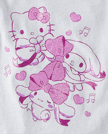 T-shirt bébé Hello Kitty® et ses amis à nœud pailleté pour fille