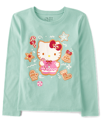 Girls Hello Kitty® Glitter Gingerbread Graphic Tee