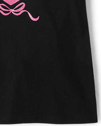 Girls Hello KittyÂ® Glitter Heart Graphic Tee