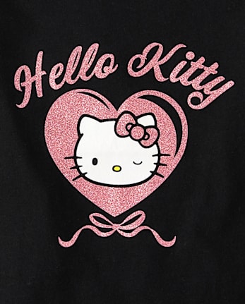 Toddler Girls Hello KittyÂ® Glitter Heart Graphic Tee