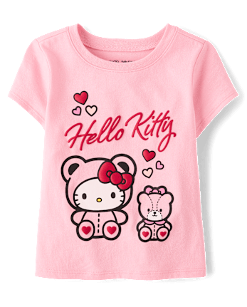 Toddler Girls Hello KittyÂ® Puff Print Bear Graphic Tee
