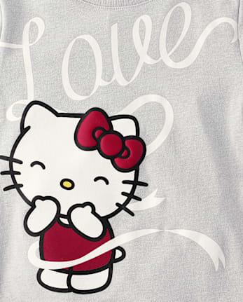 Girls Hello KittyÂ® Puff Print Love Baby Tee