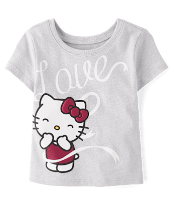 Toddler Girls Hello KittyÂ® Puff Print Love Baby Tee