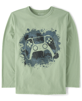 Boys Camo Game Controller Graphic Tee