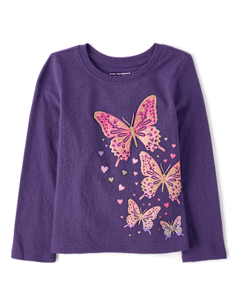 Baby And Toddler Girls Butterflies Graphic Tee