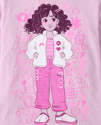 Girls Doodle Girl Graphic Tee