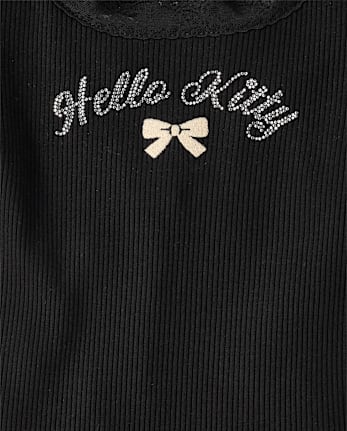 Girls Hello KittyÂ® Embellished Ribbed Baby Tee