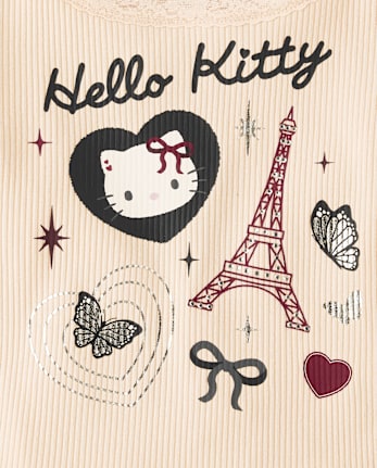 Girls Hello KittyÂ® Embellished Ribbed Baby Tee