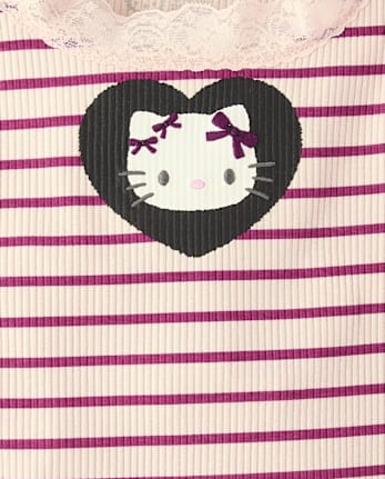 Girls Hello KittyÂ® Embellished Ribbed Baby Tee