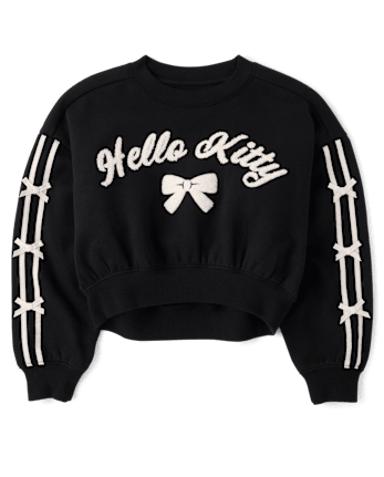 Girls Hello Kitty® Embroidered Bow Premium Fleece Sweatshirt