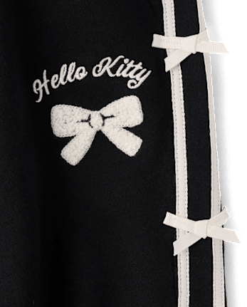 Girls Hello Kitty® Side Stripe Bow Premium Fleece Jogger Pants