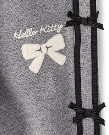 Girls Hello KittyÂ® Side Stripe Bow Premium Fleece Jogger Pants