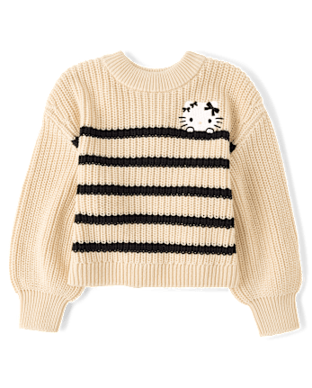 Girls Hello Kitty® Embroidered Striped Sweater