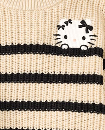 Girls Hello Kitty® Embroidered Striped Sweater