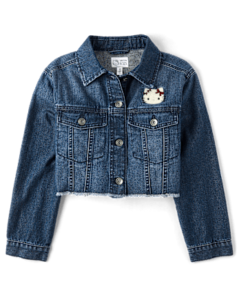 Girls Hello Kitty® Embroidered Denim Jacket