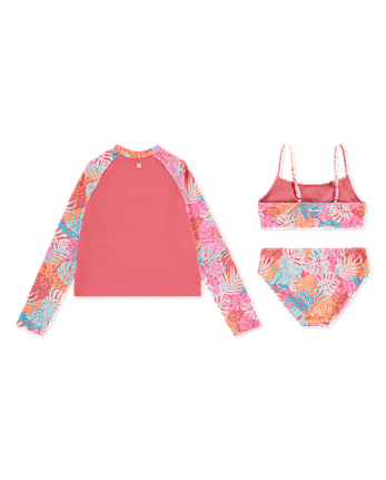 Girls Hurley Tropical 3-Piece Swimsuit