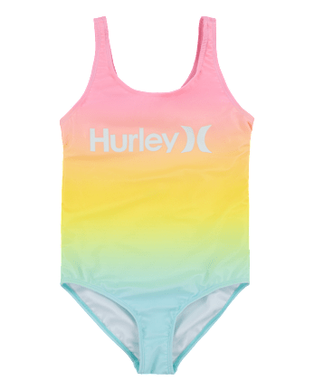 Girls Hurley Rainbow Gradient One Piece Swimsuit