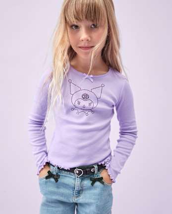 Girls Kuromiâ¢ Rhinestone Ribbed Baby Tee