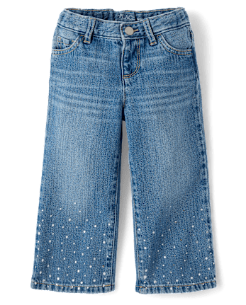 Toddler Girls Foil Wide Leg Jeans