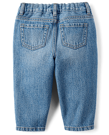 Toddler Girls Heart Patch Baggy Barrel Jeans