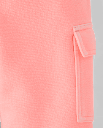 Toddler Garment Dyed Premium Fleece Wide Leg Cargo Lounge Pants