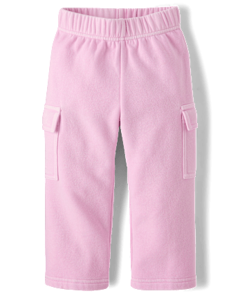 Toddler Garment Dyed Premium Fleece Wide Leg Cargo Lounge Pants