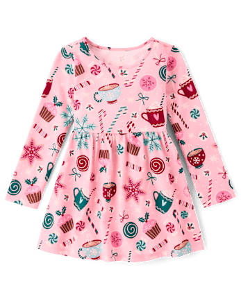 Baby And Toddler Girls Print Babydoll Dress