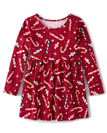 Baby And Toddler Girls Print Babydoll Dress