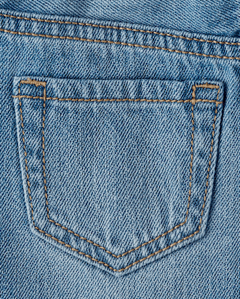 Jupe en jean avec nœud en strass pour petite fille