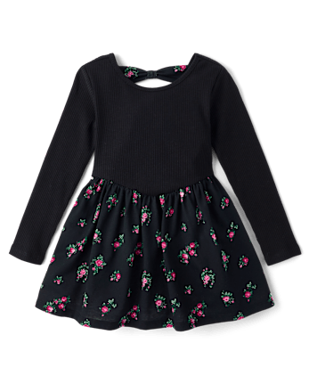 Baby And Toddler Girls Floral Bow Back Dress