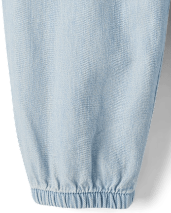 Baby And Toddler Girls Chambray Baggy Pull On Jogger Pants