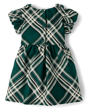 Toddler Girls Matching Family Plaid Satin Fit And Flare Dress