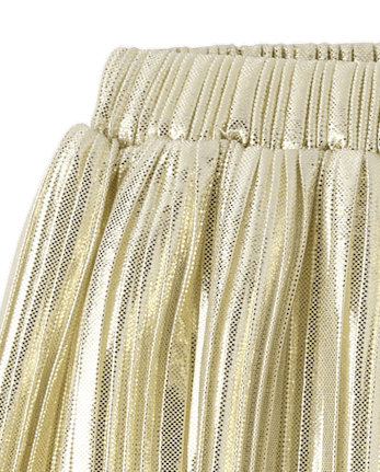 Toddler Girls Metallic Pleated Skirt