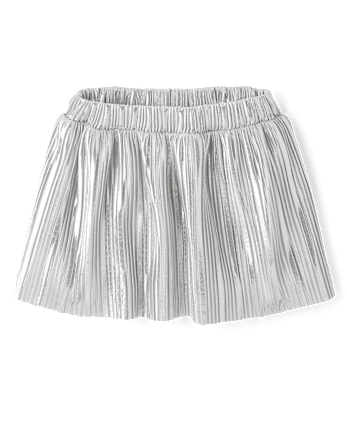 Toddler Girls Metallic Pleated Skirt