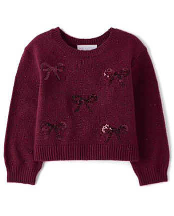 Toddler Girls Sequin Bow Sweater