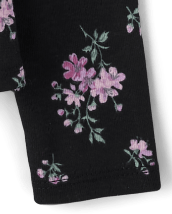 Toddler Girls Floral Pointelle Flutter Top