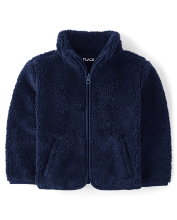 Toddler Girls Heavyweight Sherpa Zip Up Jacket