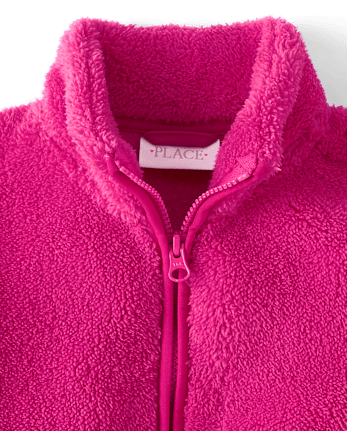 Toddler Girls Heavyweight Sherpa Zip Up Jacket
