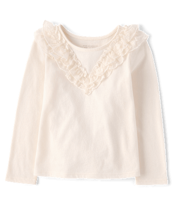 Toddler Girls Lace Ruffle Top