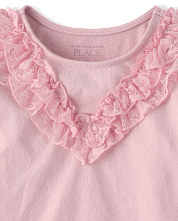 Toddler Girls Lace Ruffle Top